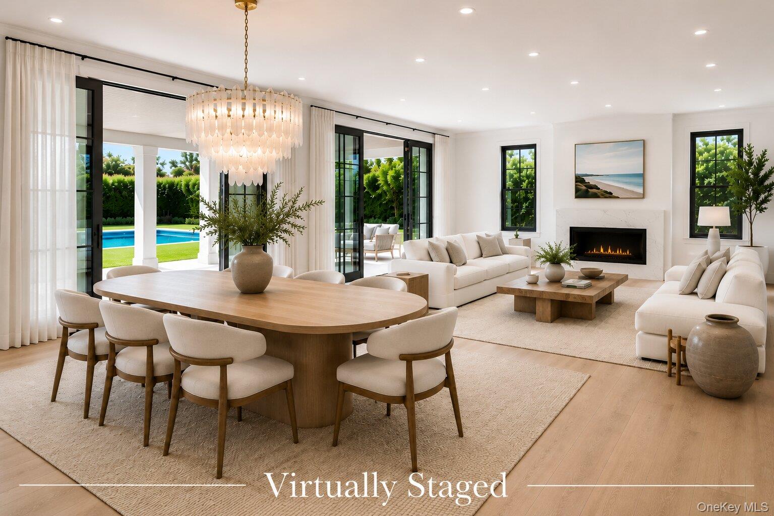 152 South Road Westhampton, NY 11977 - Photo 16 of 32 Virtually Staged Living & Dining