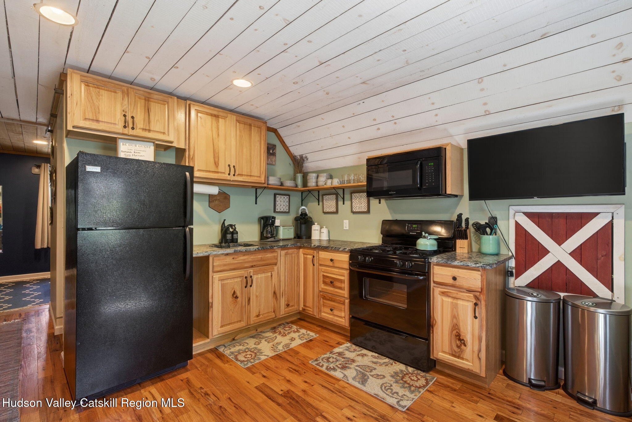 322 Morrison Road Acra, NY 12405 - Photo 35 of 49 a kitchen with stainless steel appliances granite countertop a refrigerator stove and microwave