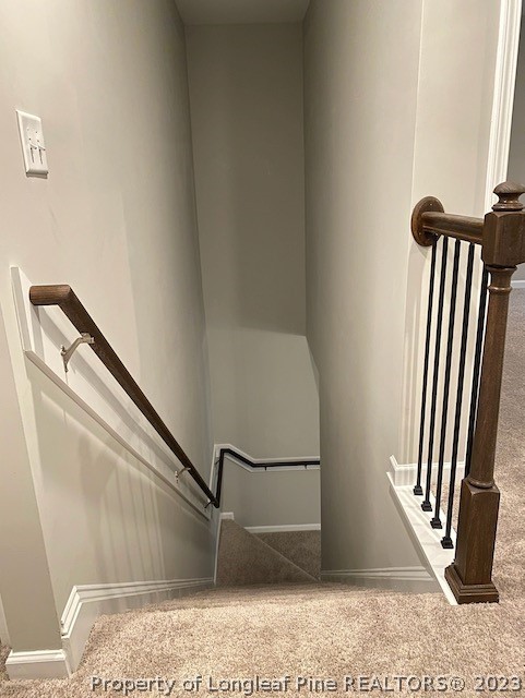 411 B & B Loop Road Raeford, NC 28376 - Photo 46 of 47 a view of staircase with white walls and railing
