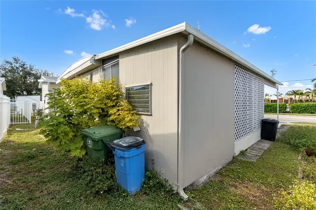 an outdoor space with furniture