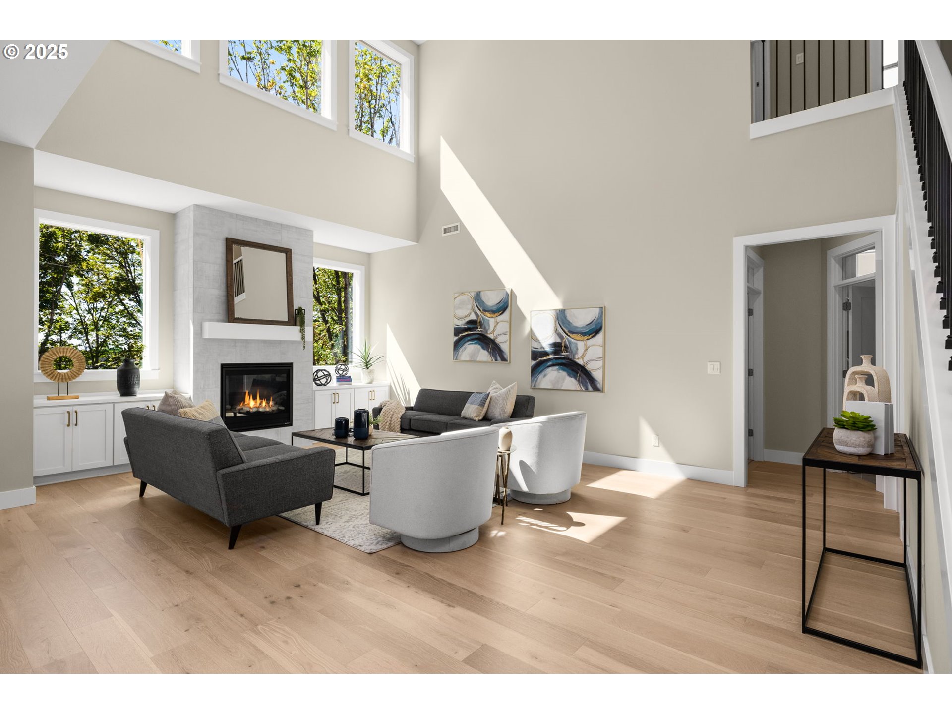 17839 Northwest Layla Drive, Unit LOT 12 Portland, OR 97229 - Photo 20 of 44 a living room with furniture and a fireplace