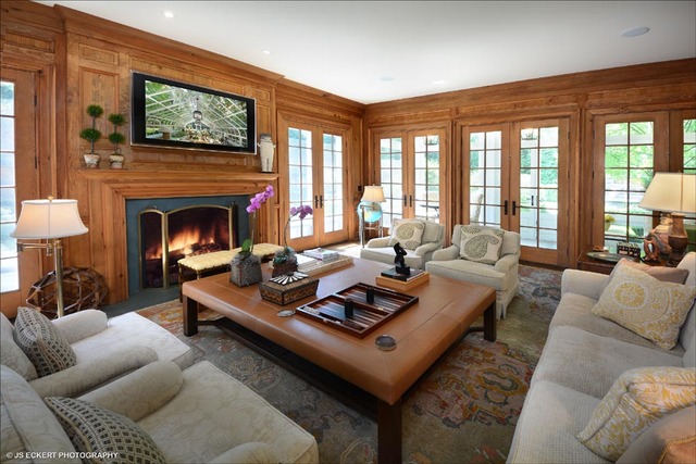 1363 Elm Tree Road Lake Forest, IL 60045 - Photo 9 of 24 a living room with furniture fireplace and large windows