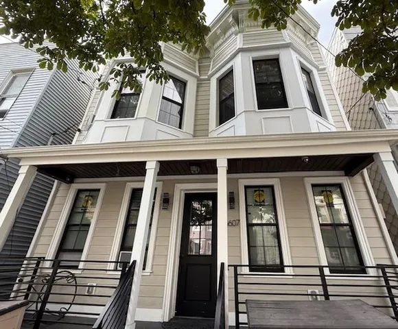a view of a building with a balcony