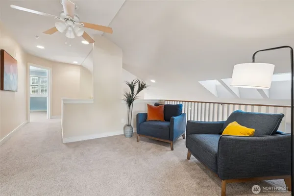 a living room with furniture and a couch