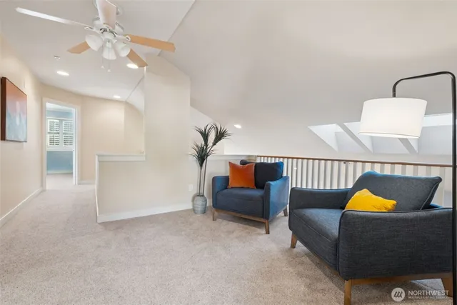 a living room with furniture and a couch