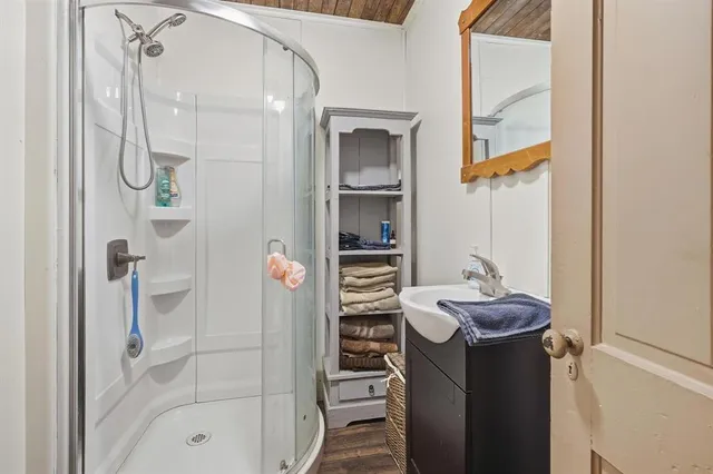 a bathroom with a shower