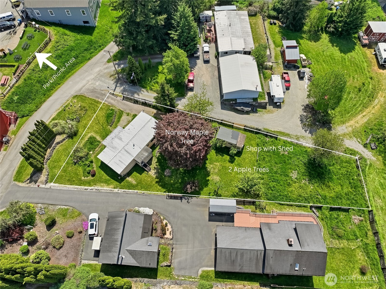 32711 Commission Avenue Black Diamond, WA 98010 - Photo 3 of 34 an aerial view of house with a yard