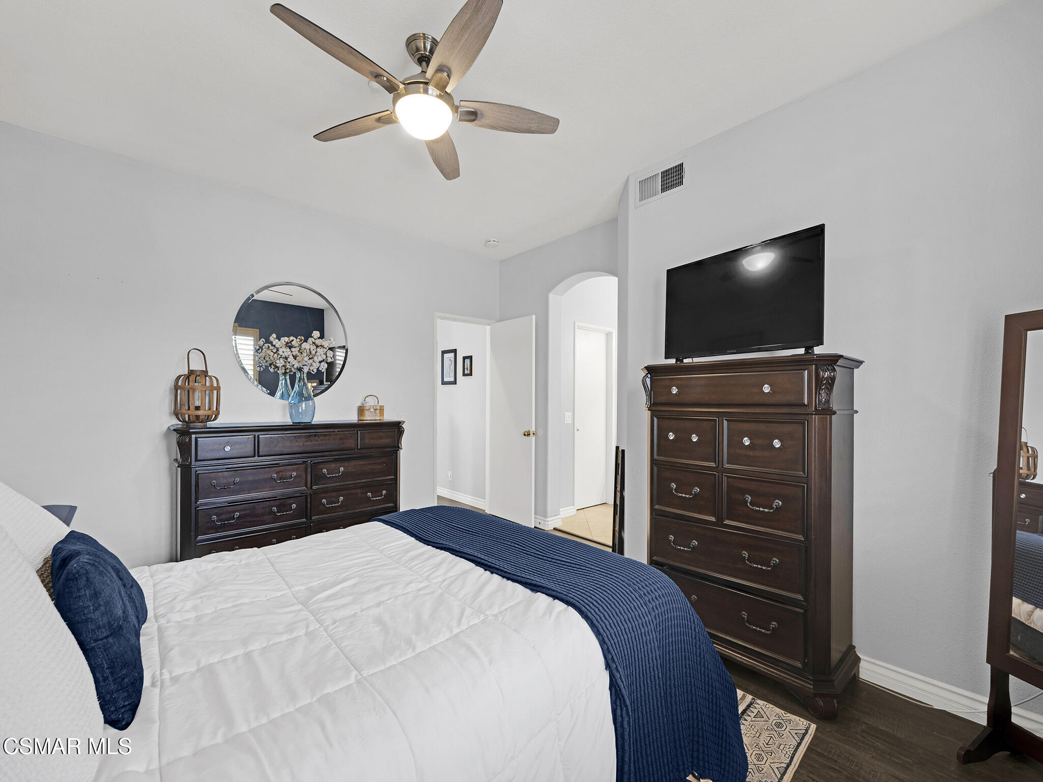 293 Springmist Lane Simi Valley, CA 93065 - Photo 26 of 50 a bedroom with a bed and a flat screen tv