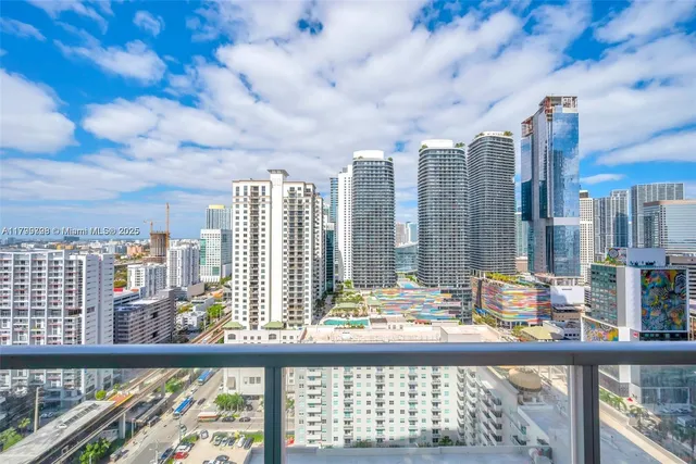 a view of a city from a balcony