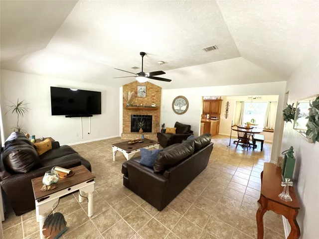 a view of a lake from a yard