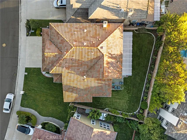 an aerial view of a house