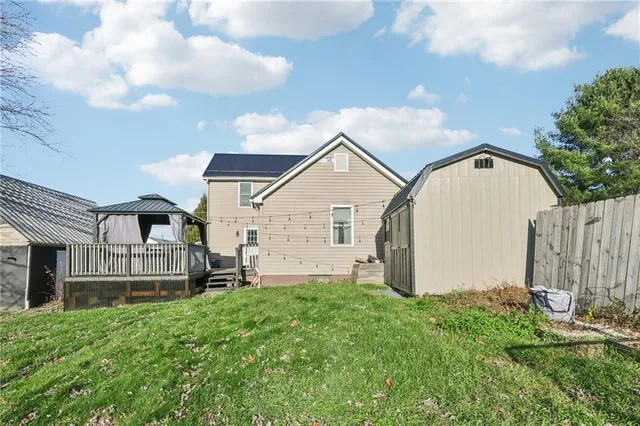 a view of a wooden deck