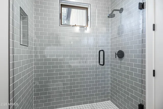 a bathroom with a shower