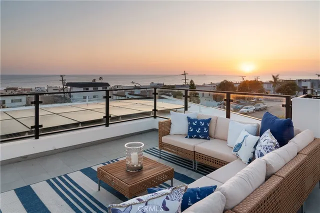 a view of a terrace with couches