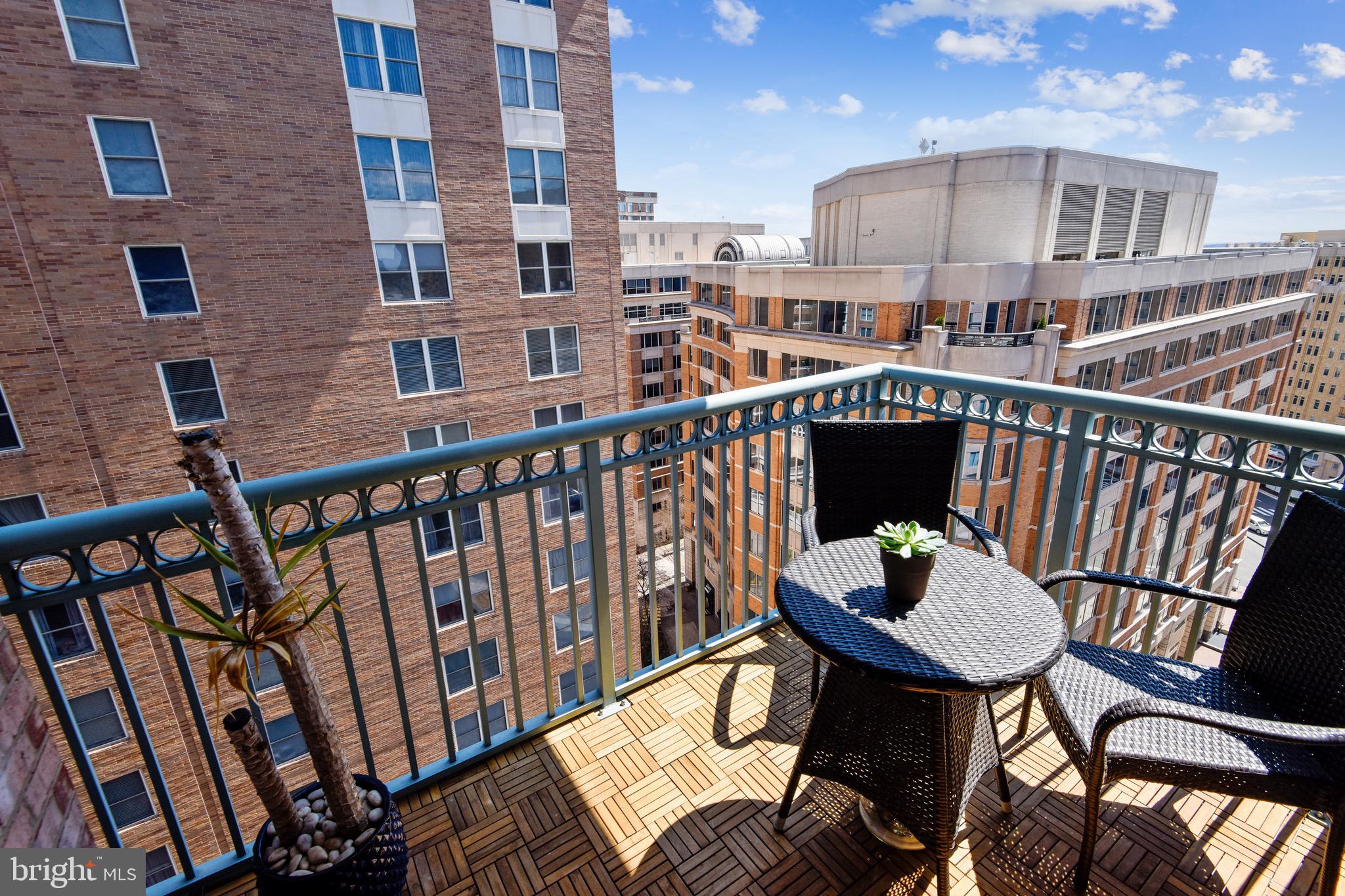 851 North Glebe Road, Unit 1505 Arlington, VA 22203 - Photo 14 of 85 Balcony w/ Seating Area and Ipe Flooring
