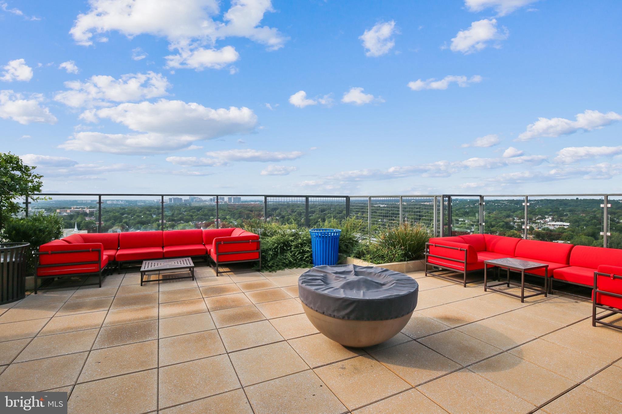 851 North Glebe Road, Unit 1505 Arlington, VA 22203 - Photo 55 of 85 Rooftop Lounge Fire Pit and Seating Area