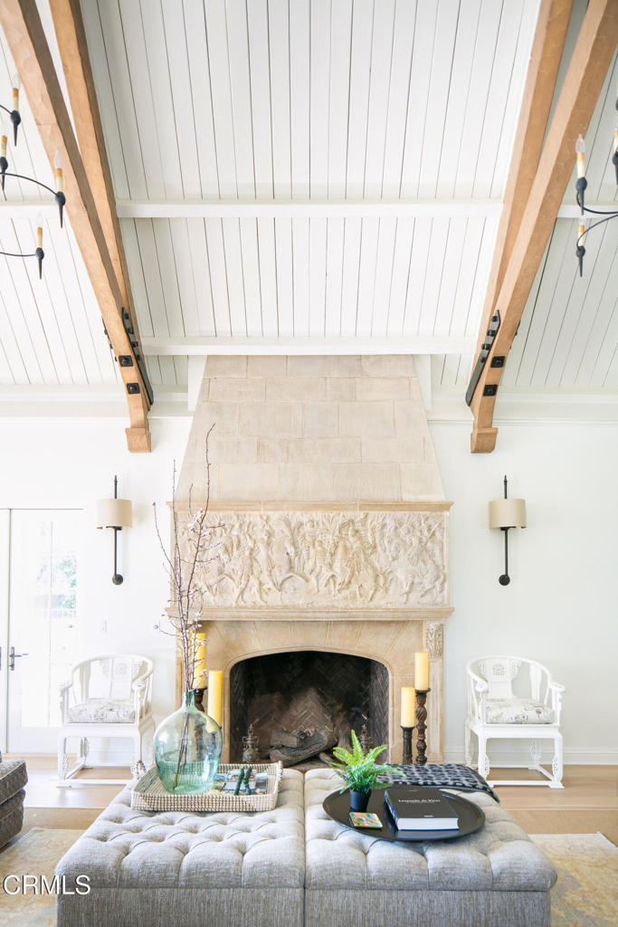 233 Hillside Road South Pasadena, CA 91030 - Photo 12 of 64 a living room with furniture and a fireplace