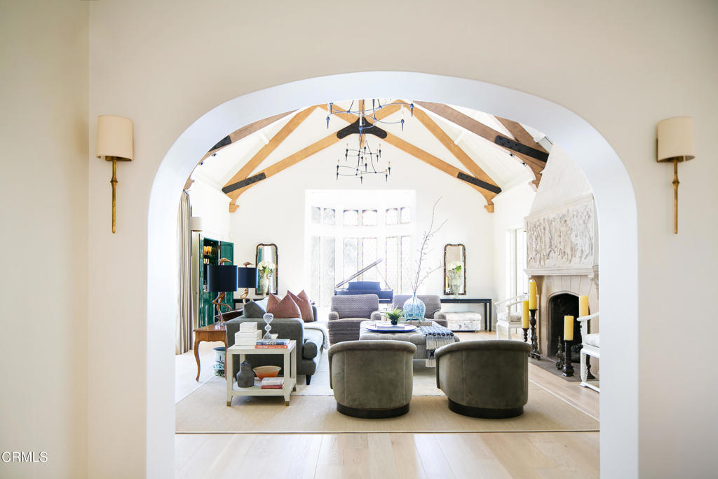 233 Hillside Road South Pasadena, CA 91030 - Photo 17 of 64 a living room with fireplace furniture and a large window