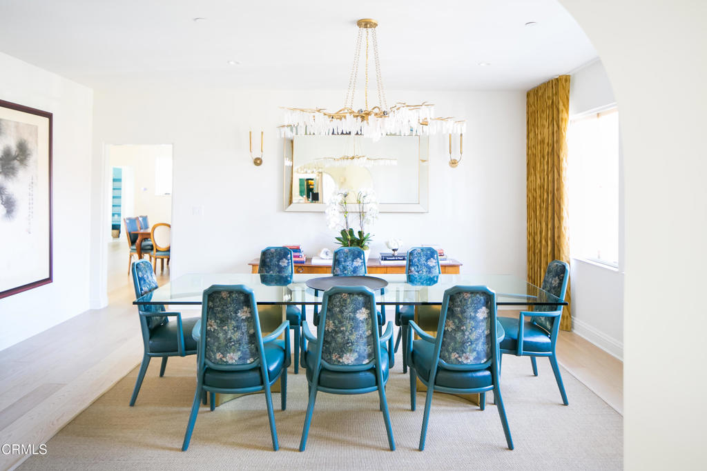 233 Hillside Road South Pasadena, CA 91030 - Photo 19 of 64 a view of a dining room with furniture and chandelier