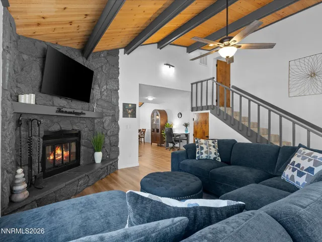 a view of a yard with plants and a pathway