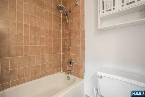 a bathroom with a bathtub