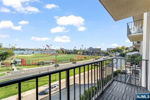 a view of city from a balcony