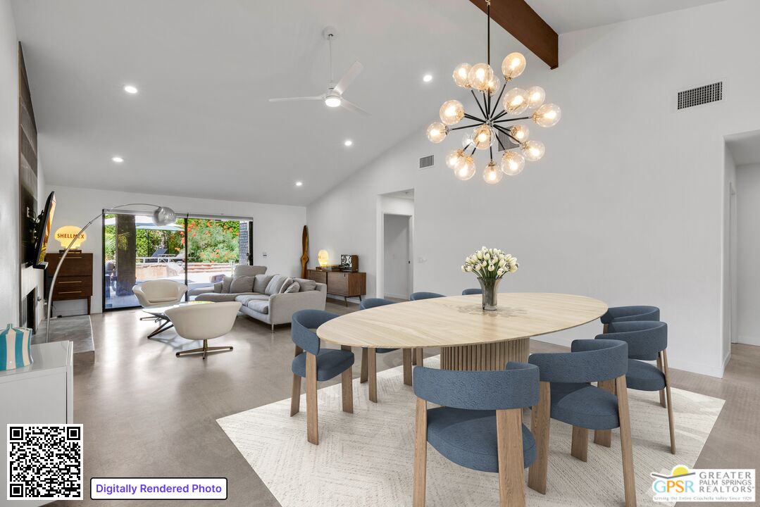 20 Kevin Lee Lane Rancho Mirage, CA 92270 - Photo 5 of 40 a view of a dining room with furniture wooden floor and chandelier