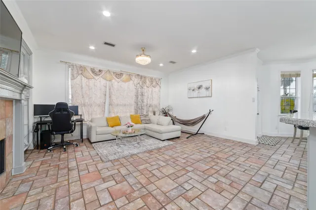 a living room with furniture