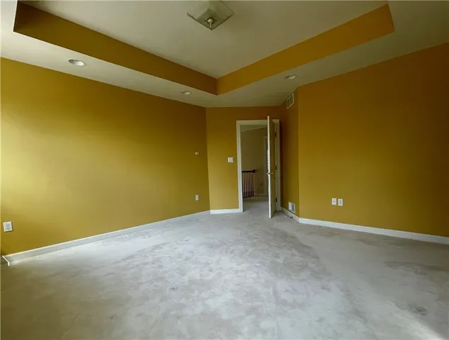 an empty room with a door