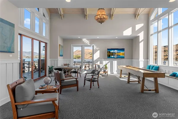 a living room with furniture