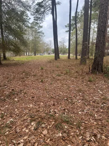 a backyard of apartments with trees