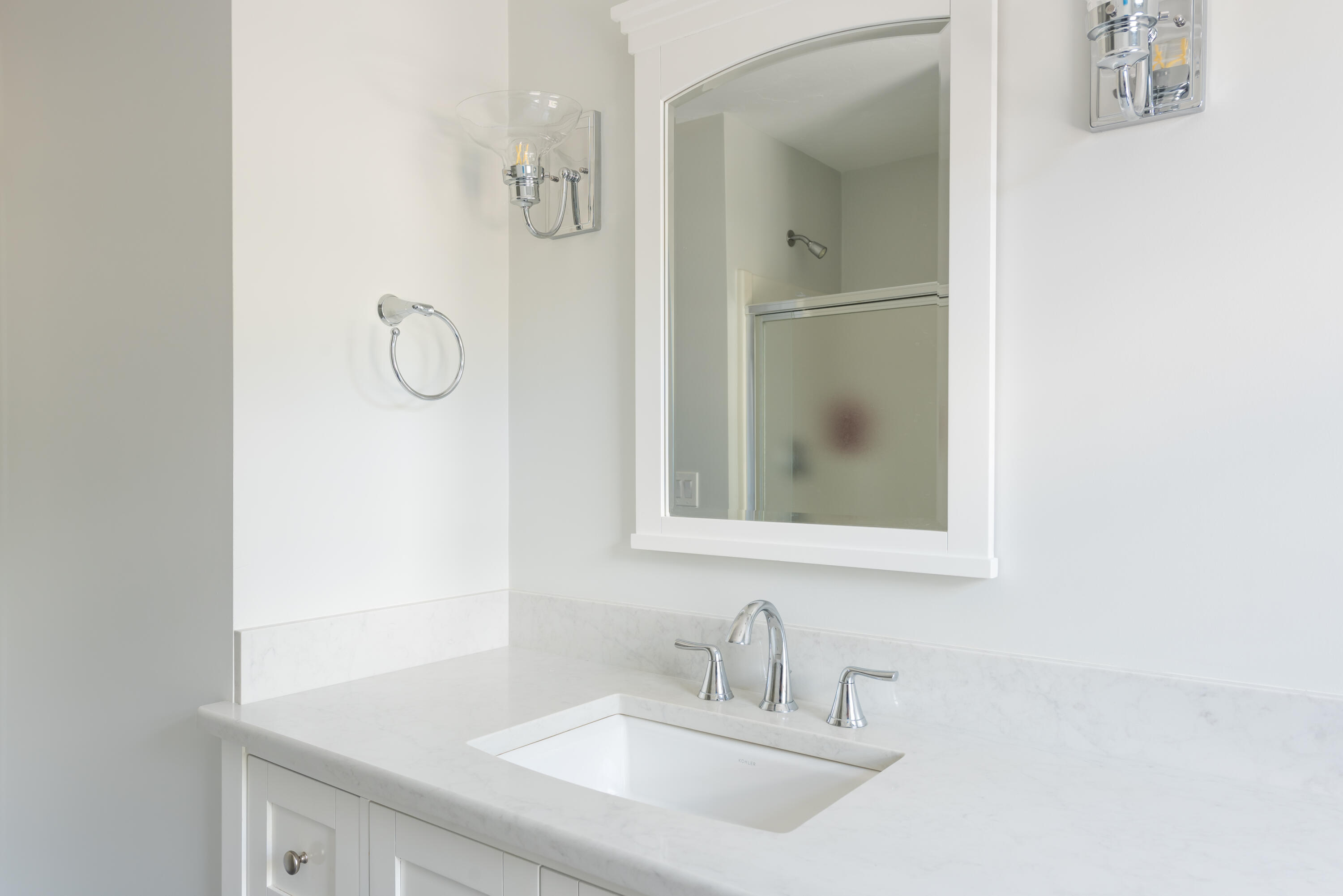 51 Robinwood Road Buzzards Bay, MA 02532 - Photo 17 of 27 a bathroom with a sink and a mirror