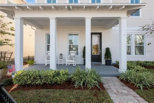 front view of a house with a porch