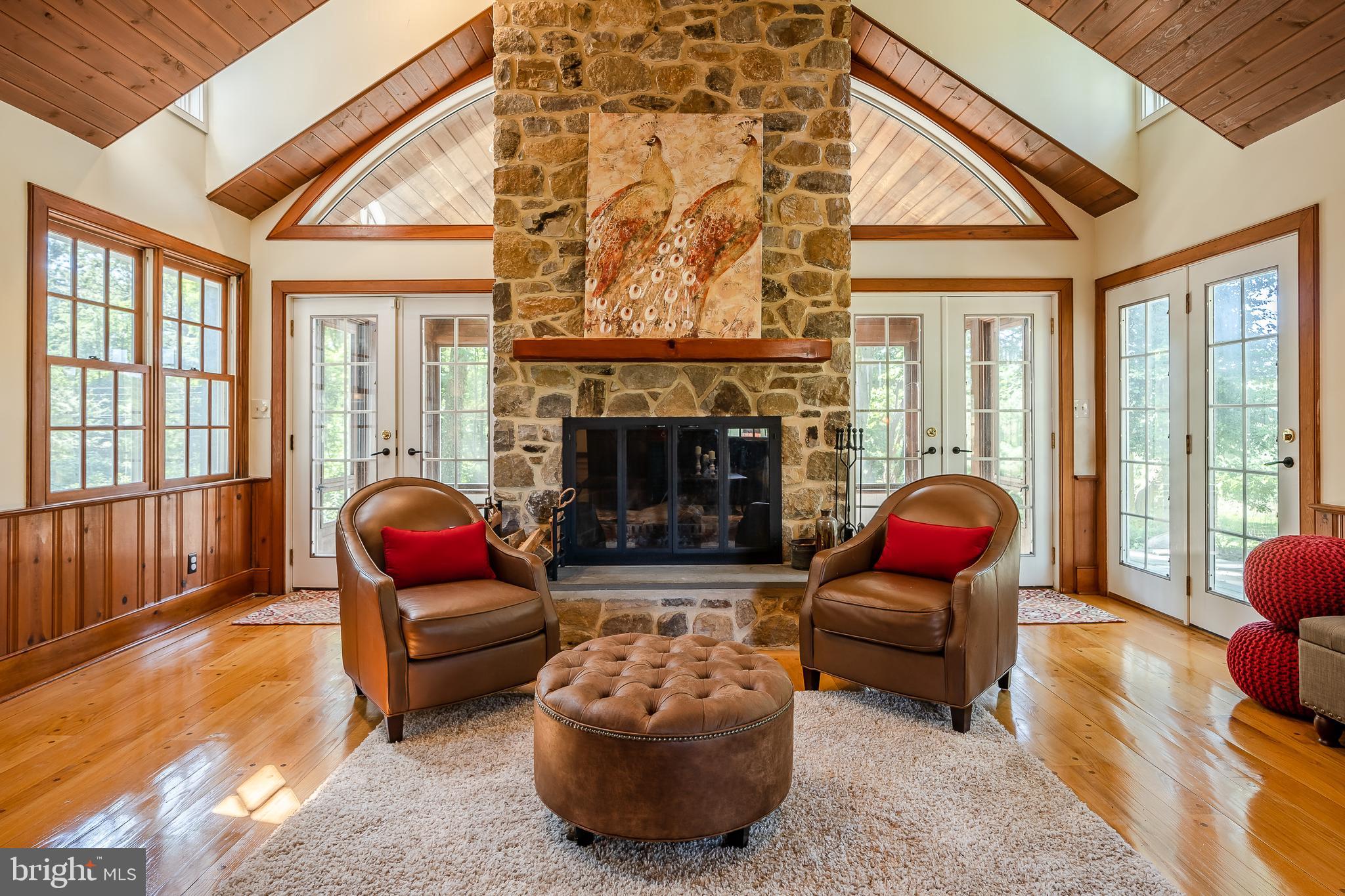 2261 Grubbs Mill Road Berwyn, PA 19312 - Photo 17 of 46 Vaulted ceiling and stone fireplace
