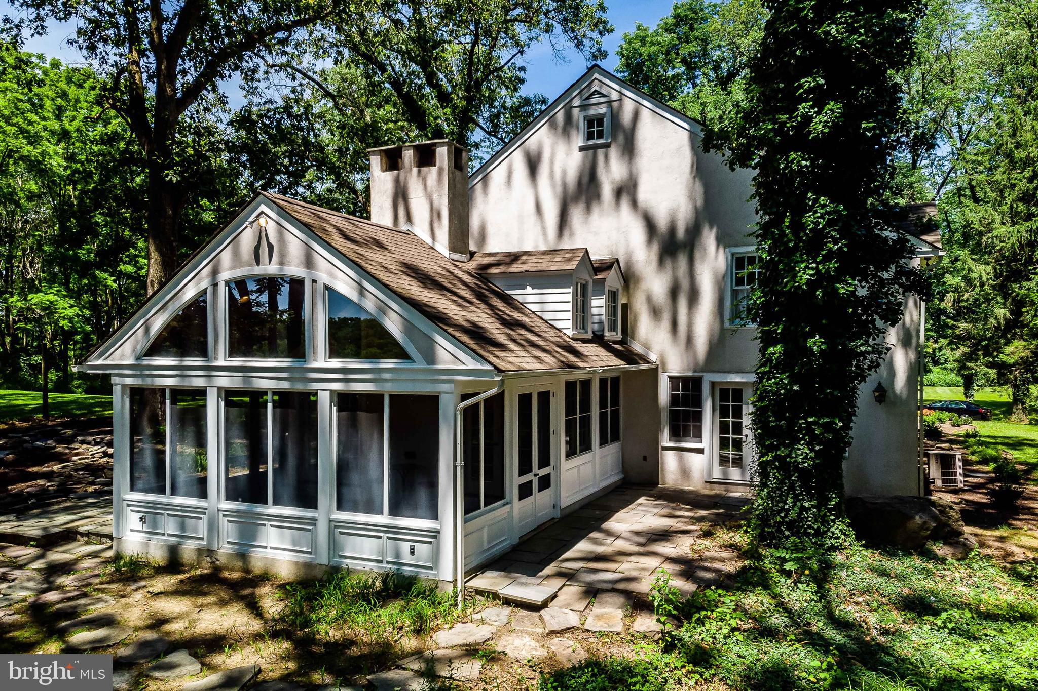 The exterior of the screened porch