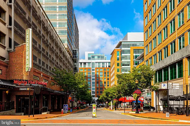 a view of a building and a street