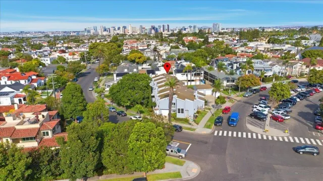 an aerial view of a city