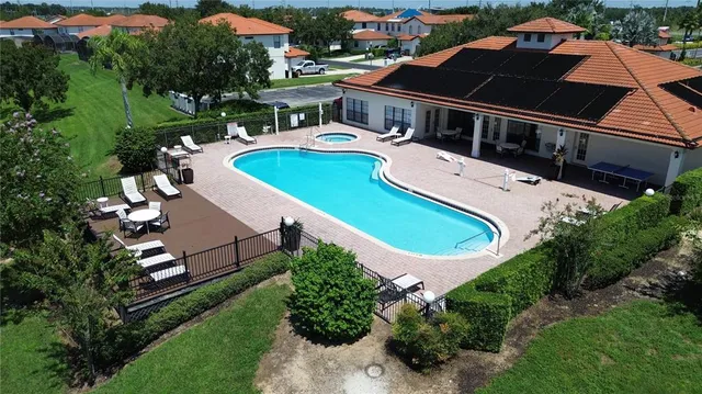 an aerial view of a house