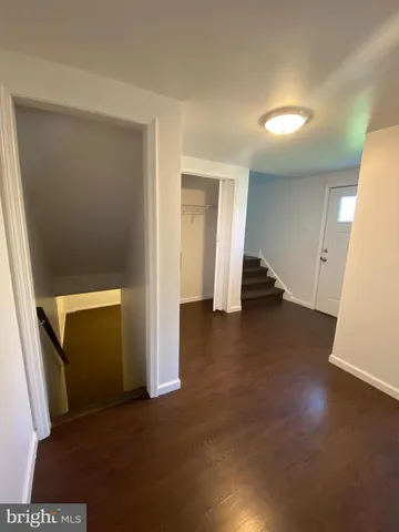 an empty room with a door
