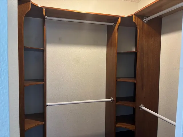 a close view of walk in closet