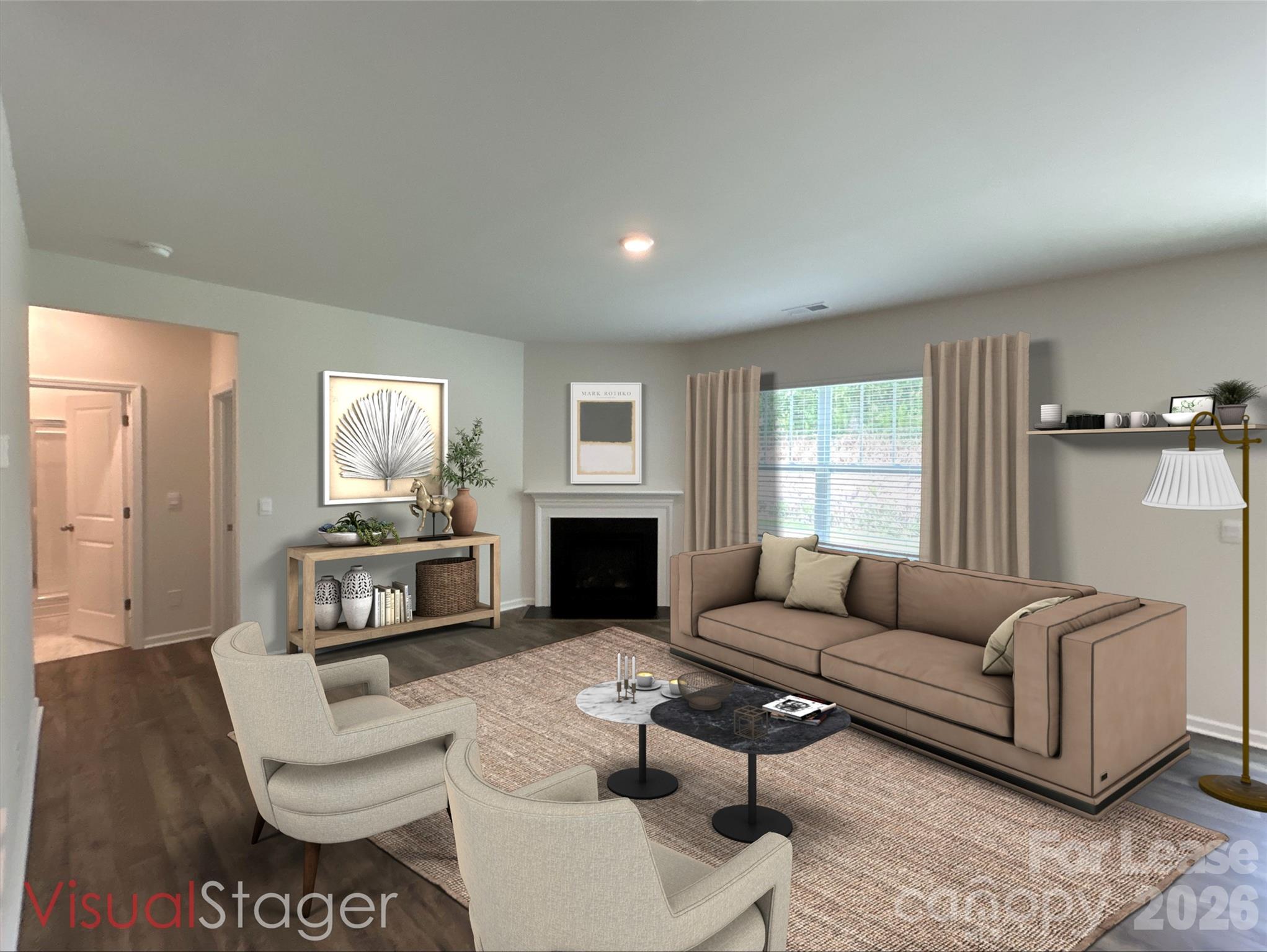 1920 Vanderlyn Street Monroe, NC 28112 - Photo 11 of 24 a living room with furniture a fireplace and a flat screen tv