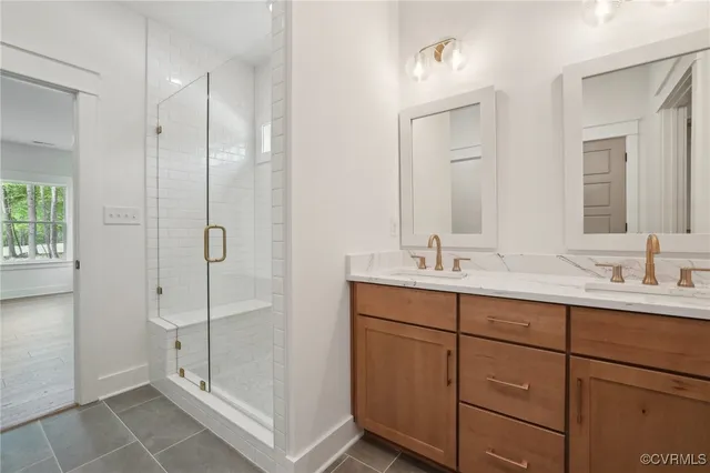 a bathroom with a shower