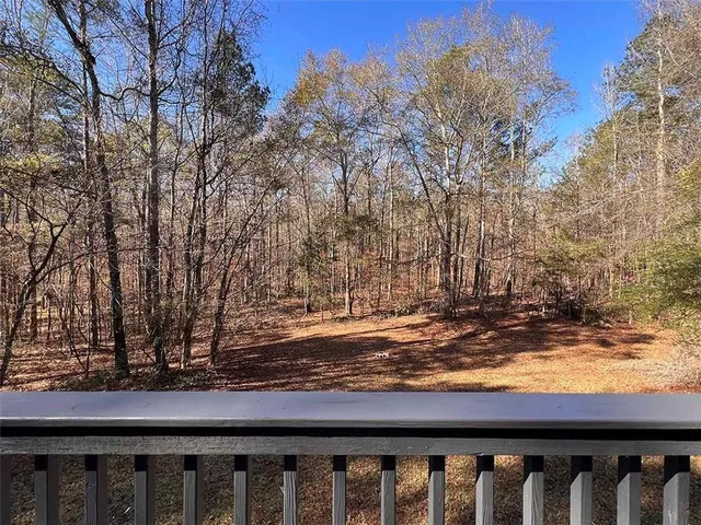 a view of a yard from a window