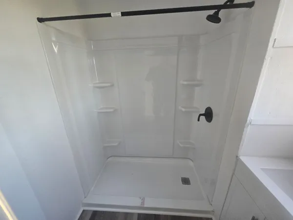 a bathroom with a shower