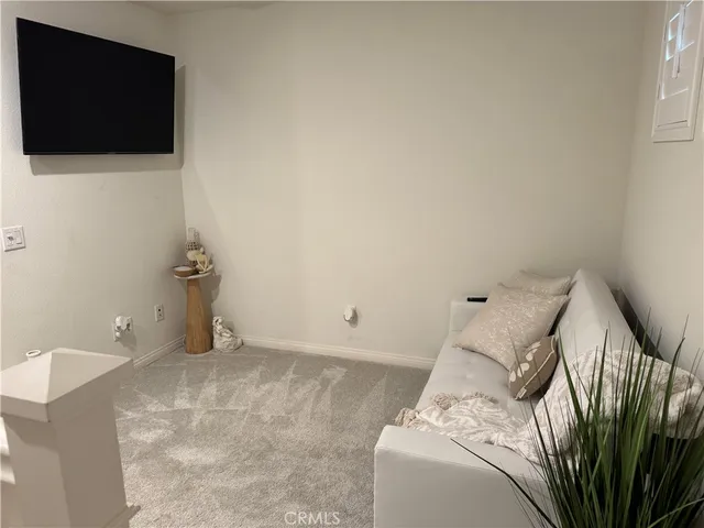 a view of a couch in a room