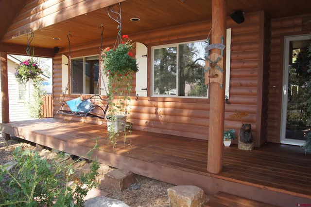 a view of outdoor space with seating