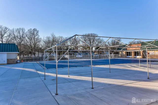 a view of a volley ball court