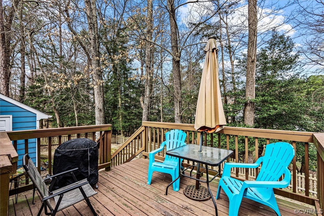 7830 Brightridge Road Chesterfield, VA 23832 - Photo 17 of 18 a view of a deck with furniture and trees