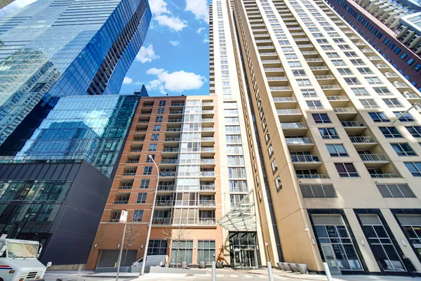 a front view of a building