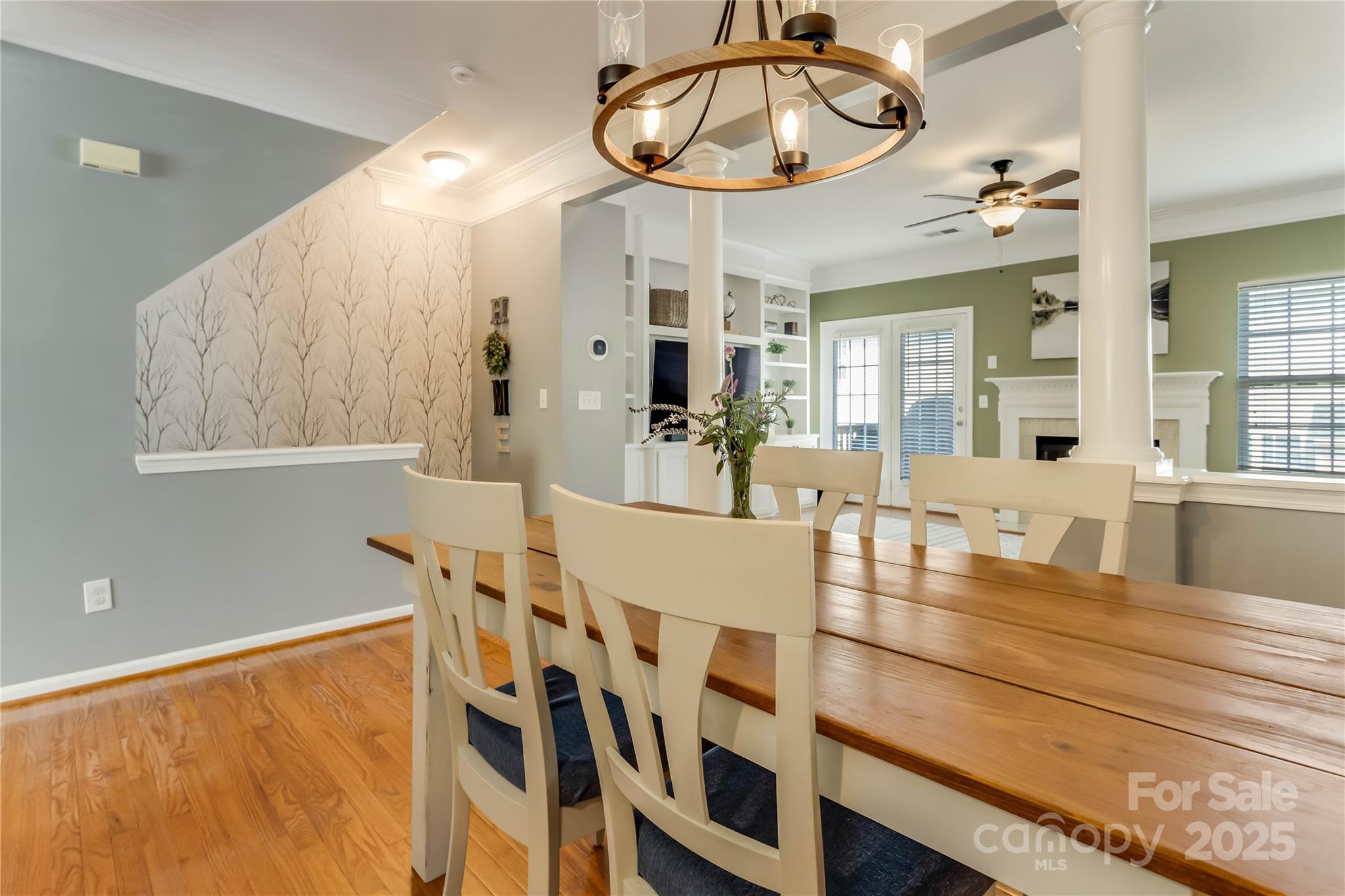 308 Rock Ridge Lane Mount Holly, NC 28120 - Photo 7 of 36 a view of dining room and hall with wooden floor